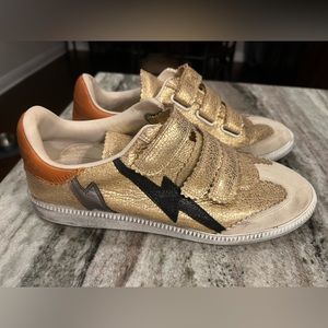 Isabel Marant Gold Lightning Bolt Sneakers